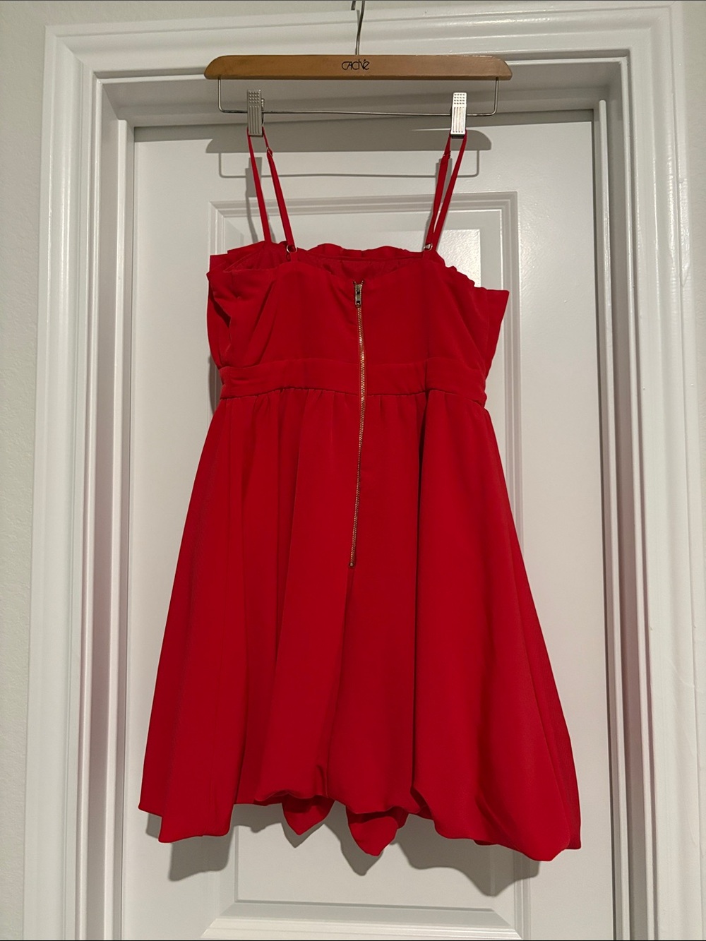 Thirty/Thirty Red Spaghetti Strap bubble Mini Dress - Picture 2 of 4